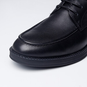 Q七匹狼正装男鞋男士新品黑色头层牛皮系带时尚商务舒适皮鞋 001(黑色)