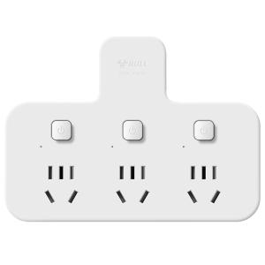 公牛（BULL）转换插头/品字形一转三插座/无线转换插座/电源转换器 适用卧室、厨房 3位分控插座 