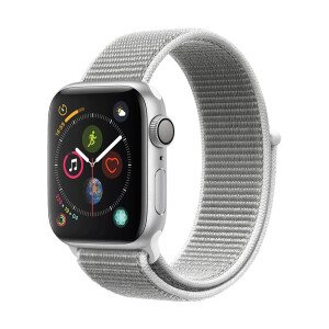 Apple苹果AppleWatchSeries4智能手表(银色铝金属、GPS、40mm、海贝色回环表带)
