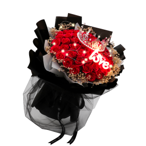 AIMORNY52朵红玫瑰永生香皂花同城配送鲜母亲节520生日礼物花送妈妈女友