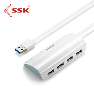 飚王（SSK）SHU808 四口USB3.0高速传输分线器 多功能扩展集线器HUB自带1米 带Mic 四口高速传输分线器
