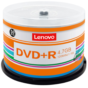 联想（Lenovo）DVD+R 光盘/刻录盘 16速4.7GB 办公系列 桶装50片 空白光盘