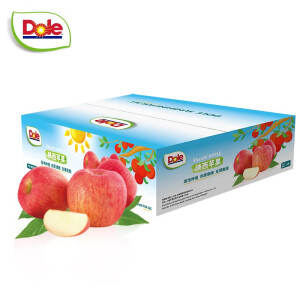 Dole都乐 国产陕西富士礼盒 12只装 脆甜水果苹果 新鲜水果 富士礼盒12粒总重4.5斤中果 12粒