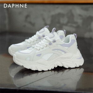 达芙妮（DAPHNE）老爹鞋女鞋子女2021年新款单鞋百搭休闲运动鞋女小白鞋女 米紫 37