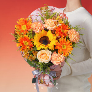 花点时间（Reflower）情人节520玫瑰鲜花花束礼物实用送女友老婆插花真花-奥 【暖暖】520定制款花束 5月19日-21日期间收花