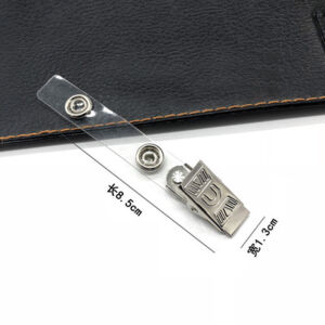 证件卡套夹子 透明塑料夹  证件卡铁夹子 /个
