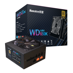 航嘉（Huntkey）WD650K全模组 金牌650W电脑电源（80PLUS金牌/单路50A/全电压/LLC+SR+DC-DC/智能温控）