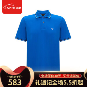 阿玛尼（EMPORIO ARMANI）24年夏季新品短袖Polo衫 8N1FB3 1JPTZ 0905天蓝色 XL
