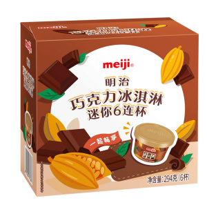 明治（meiji）巧克力冰淇淋迷你6连杯 49g*6杯 彩盒装