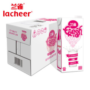 限地区：Lacheer兰雀唯鲜系列全脂高钙纯牛奶1L*12盒*2件