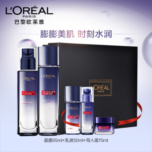 L’OREAL PARIS 巴黎欧莱雅 复颜玻尿酸护肤套装（晶露130ml+65ml+乳液110ml+50ml+导入霜15ml+安瓶1.5ml*7+面膜5片）