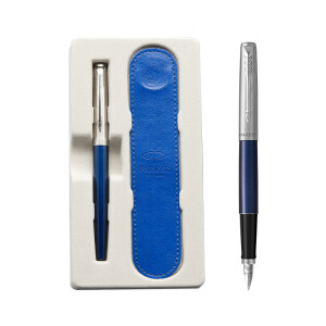 PARKER 派克 Jotter乔特系列 国博联名款 蓝杆白夹钢笔 *3件