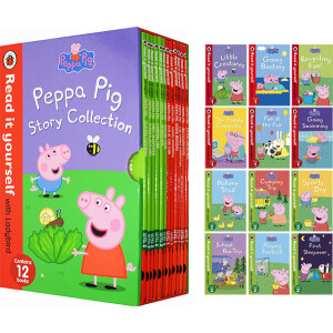 《PeppaPig:ReadItYourselfWithLadybirdLevel1-2小猪佩奇分级读物》英文原版全12册