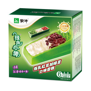 限地区：蒙牛绿色心情炼乳红豆加绿豆口味雪糕68g*6支*11件