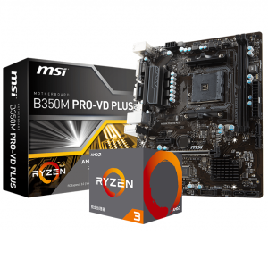 AMD锐龙Ryzen51400盒装CPU处理器+微星B350MPROVD/PLUS主板