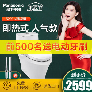 Panasonic松下DL-5209CWS即热式洁身器标准款+A型连体马桶