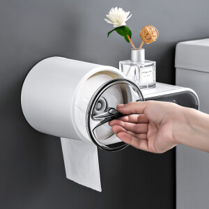 雙慶（ShuangQing）衛生間紙巾盒免打孔防水 浴室廁所卷紙架壁掛式 新品-5262