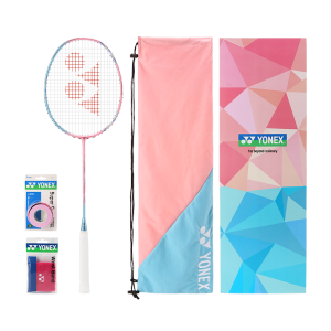 YONEX/尤尼克斯 天斧系列 ASTROX 11 POWER 碳素轻量羽毛球拍 礼盒套装 粉红/蓝色（成品拍）4U5
