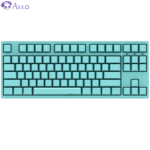 Akko艾酷Ducky3087机械键盘薄荷蓝（Cherry红轴、PBT）