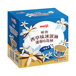 明治（meiji）香草味冰淇淋迷你6连杯 47g*6杯 彩盒装