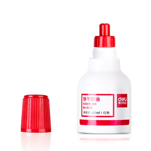 得力印油9874 快干印油 40ml 黑色/红色/蓝色