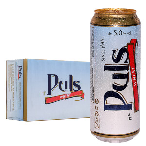 德国原装进口 宝乐氏（Puls）经典小麦啤酒 500ml*24听整箱装