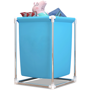 蜗家 脏衣篮 脏衣篓储物桶大号脏衣服收纳筐布艺家用洗衣篮 蓝色