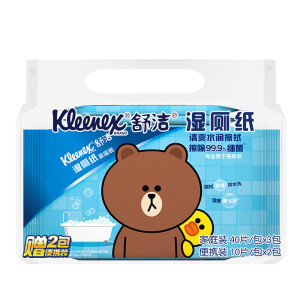 Kleenex 舒洁湿 厕纸 40片*3包装+10片*2包装   *3件