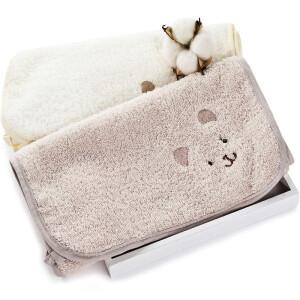 运费券收割机：三利有机棉儿童毛巾26×52cm2条装绣花小熊