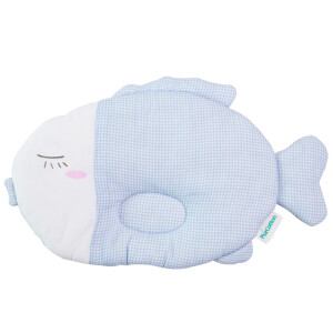 PurCotton 全棉时代 小鱼款 婴幼儿定型枕头 蓝白格 *3件