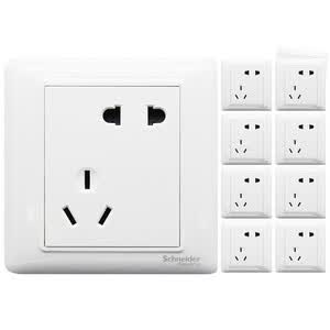schneider electric 施耐德 睿意系列 错位五孔插座 白色 10支 *2件