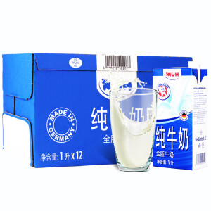 德国进口 甘蒂牧场（MUH）全脂纯牛奶1L*12盒 进口纯牛奶 整箱