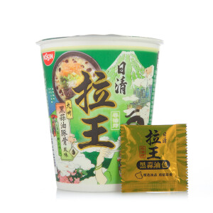 NISSIN 日清 拉王 九州黑蒜油豚骨风味 方便面 80g/杯 *34件