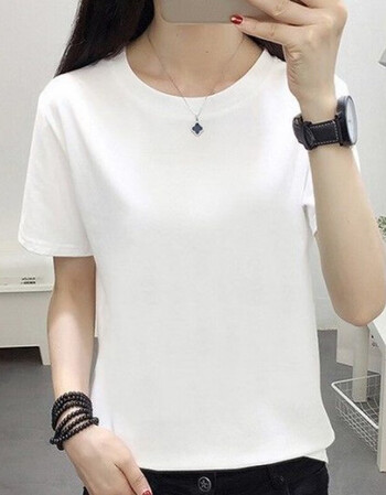 2022春夏季短袖t恤女女士短袖t恤学生少女常规款短t夏季韩版款大码