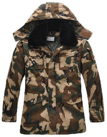 漫呦呦 棉服 冬季加厚军大衣男城市荒漠迷彩大衣中长款作训冷库防寒