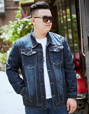 新品春夏季大码牛仔外套男夹克宽松潮胖加肥加大胖子牛仔衣服加绒加厚