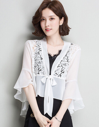 【品牌特卖新款】雪纺小披肩防晒衣开衫女衫2018新款夏季短款外搭遮