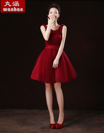 喜婆婆婚宴时尚礼服2017新款结婚穿的衣服女红色新娘回门小礼服订婚进