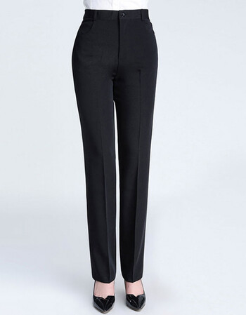 职业装西裤薄款黑色工作裤服务员工作服裤子长裤直筒宽松女士春夏薄款