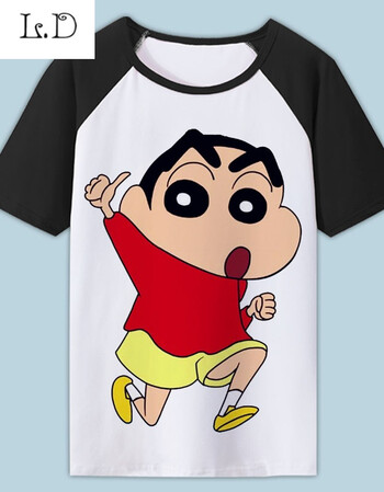 蜡笔小新短袖t恤卡通动漫周边圆领修身男女衣服儿童亲子情侣装t恤4s