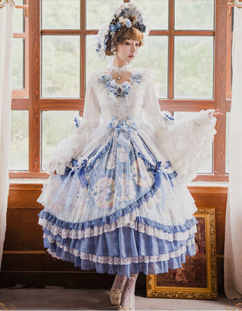 Yandoutuo Shoes洛丽塔花嫁lolita连衣裙薇薇安op宫廷风洋装lo娘礼服全套bnt帽子 Op裙 拖尾蝴蝶结 颈饰m 图片价格品牌报价 京东