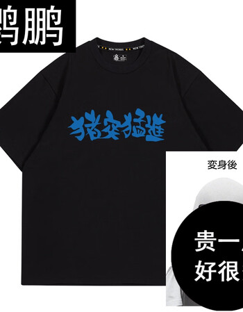 鹦鹏猪突猛进衣服夏新款鬼灭之刃周边恶搞变身短袖t恤男女嘴平伊之助