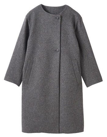 女装 毛呢大衣 无印良品(muji) 无印良品 muji 女式 法国羊毛混 无领