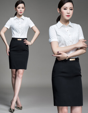 珂梵图职业套装女夏短袖2019新款时尚气质面试正装老师职业装商务工作