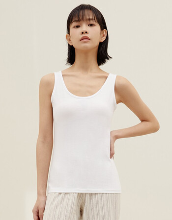 三枪春夏款简约透气舒肤弹力棉女背心白色m