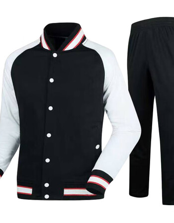 篮球出场服套装全开扣裤服领奖服训练队服比赛外套2019 黑色 套装 m码