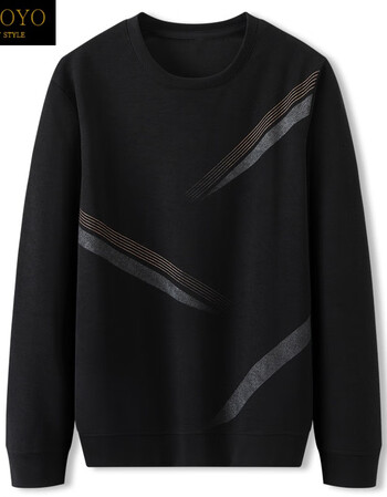 nosoyo轻奢高端品牌时尚高档男装冬季新款男士潮胖套头卫衣男加肥加大