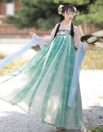 原创汉服女萱叶相惜齐胸襦裙古装中国风春秋夏款中国风学生日常萱叶