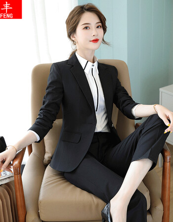 纽丰职业装女装套装春装小西装女套装商务正装白领小西服女韩版外套女