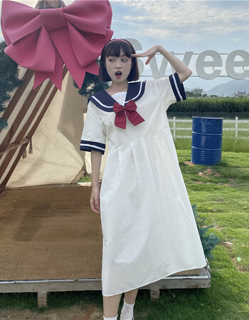 流贝可爱秋日裙子水手服连衣裙秋日系长裙jk裙秋季基础款制服中长款